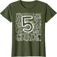 TIPOGRAFIJA 5. razreda tima Peti razred učitelj nazad u školsku majicu