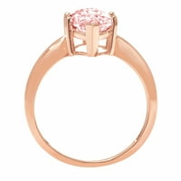 2. CT sjajan markizni rez simulirani ružičasti dijamant 14k ružičasti zlatni pasijans prsten sz 4,25