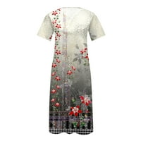 Dyegold sandresses za žene Ležerne ljeto - plus veličine Ljetne haljine za žene V-izrez kratki rukav