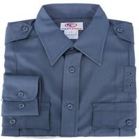 Prvoklasna ručica dugih rukava Rayon uniformna košulja - crna - 5xl