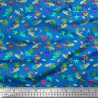Soimoi pamučna kambrička tkanina koral, kitove i zvijezde ocean za ispis tkanine sa dvorištem široko