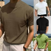 Muškarci se rugaju turtleneck pulover majica na vrhu casual slim fit vrhovi TEE Tornshirt White XL