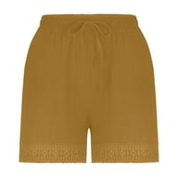 Ženske kratke hlače sa džepom Ljetne modne kratke hlače Sportske kratke hlače Kratke čvrste pantalone za vježbanje hlače za dame žute l