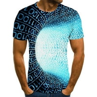 Muška majica za čišćenje muškaraca casual okrugla vrata 3D digitalni ispis Pulover fitness sportske