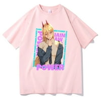 Jhpkjjapanese Anime ChainSaw Man Power Print Thirt Unise Manga Prevelika majica Muška ulična odjeća