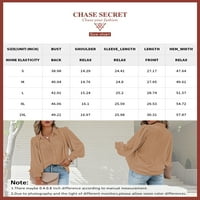 Chase Tajna ženska gumba s dugim rukavima niz majicu Casual Solid Color V bluza iz vrata