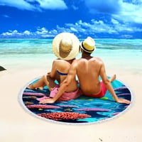 Haykey Round Print MicroFiber ručnik za plažu Super Lagan šareni ručnik za kupanje otporna na plažu
