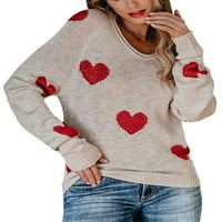 Ženski valentinovo pulover trendi srce print Crewneck Kawaii Jesen Zim Duks harajuku