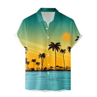 Ljetni trendi čišćenje muški košulja Muška moda Havajska kratka rukava Summer Summer Beach Print Majica