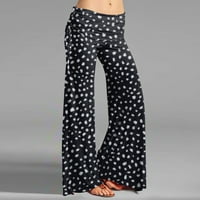 Ballsfhk ženske modne otisnute ležerne pantalone za dizanje šljokice široke pantalone za noge