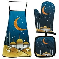 QucoQPE rukavice za kuhanje Eid al-Fitr. Zgubljeni pečenje visoke temperature re~le rukavice izolacijska