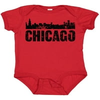 Inktastic Chicago Skyline Grunge poklon baby boy ili baby girl bodysuit