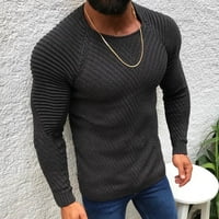 Puntoco plus veličina dugih rukava za muškarce čvrsti pulover s dugim rukavima Slim tipa Sportski džemper