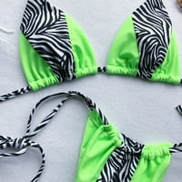 Ženski bikini set za ispis kupaći kostim Dvije punjene grudnjake kupaćih kostima za plažu zelena l