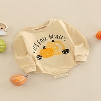 Huakaishijie Baby Girl Boy Halloween Outfit Duks bundeve Rompe Jesen Zimska odjeća