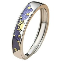 Xinqinghao zvoni Podesivo sunce i mjesec Podudarni prstenovi ljubičasti prsten nakit poklon za žene