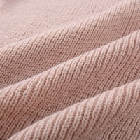 Zzwxwb džemperi za žene ženske moderne čvrstog ležernog džepa na ramenu O-izrez Pleteni džemper pleteno ružičasto l