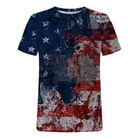 Odeerbi Američka košulja za zastave za žene Patriotska majica casual kratki rukav tisak tiska modni