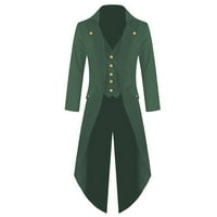 Zimski zeleni kaputi za muškarce muški kaput jakna za vrata Gothic Frock Pratio odjeća od poliestera
