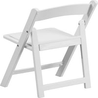 Dječja bijela smola sklopiva stolica za događaj sa vinilnim obloženim sjedištem