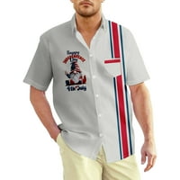 Košulje Sretno Dan nezavisnosti, muške majice, 3D tisak kratkih rukava ploda tkalačkih tenkovskih vrhova