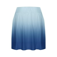 Cacomomrkark pi čišćenje Ženske ljetne naborane teniske suknje Atletski rastezljivi kratki joga lažni dvostruki suktni šorc plavi