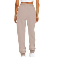 Hlače za žene Čvrsto boje za crtanje Jogger pantalone sa džepom trendi sportskim duksevima