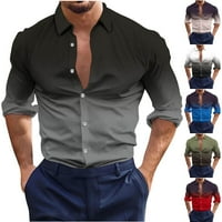 Dxhmoneyh muške haljine dugih rukava gradijentna formalna poslovna majica na vrhu casual gumba niz majicu,