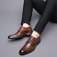 Wofedyo Cipele za muškarce modne muške poslovne cipele šiljaste čipke cipele Boja podudarajuća kožne