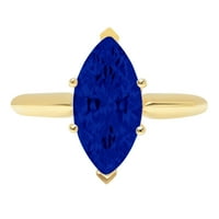 2.5ct Marquise Cut simulirani plavi safir 18K žuti zlatni godišnjički zaručnički prsten veličine 5,25