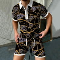 Muška ljetna trenerkavna kratka havajska majica za muškarce Black XL