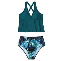 Žene Bikini set suknje prsluk hlače bikini ispis kupaći kostim Split kupaći kostim