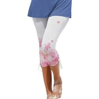 Dadaria pantalone za žene Visoko struk ženske ljetne casual nacrtane tiskane natkrivene hlače ružičaste