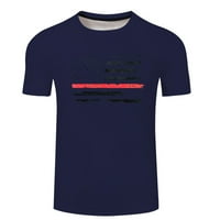 Pxiakgy majice za muškarce Muškarci T majica Dan nezavisnosti 3D digitalni tisak casual osnovni tee vrhovi muškarci Svečane košulje tamno plave + 3xl