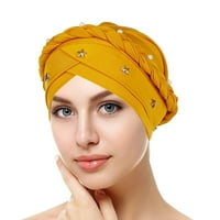 Ženska elastična čvrsta boja Udobni ravni šešir jednobojni Pojedinačni biserni dodaci za pletenice
