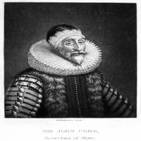 Sir John Coke. NESECRETAR DRŽAVE DO KING CHARLES I Engleske. Mezzotint, 1813, Robert Dunkarton. Poster