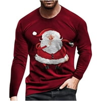 Muške majice muškarci casual božićni luk-čvor 3D digitalni ispis pulover okrugli izrez bluza s dugim rukavima Majica Muške majice s dugim rukavima Muška majica Majice za muškarce na prodaju