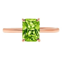 2. CT sjajan blistavo Clear Simulirani dijamant 18k Rose Gold Solitaire prsten SZ 8.25