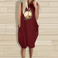 Haljine za žene bez rukava digitalna haljina za tisak Okrugli vrat Maxi Backless Loop Fit Y2K moda Elegantna