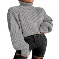Calzi zimski topli džemper za žene pletene pletene džempere Elegantni ugodni pulover Puno boje dvostruki