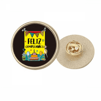 Španjolska hrana rođendan Jezik Riječ okrugli metalni zlatni pin broš snimka