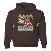 Divlji Bobby, trčim na kafi i božićne veselje ružnim džemper u unise grafički dukseri, smeđi, veliki