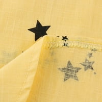 Ženski vrhovi Henley Casual Chemise Graphic Print Dame Ljeto Dugi rukav modni žuti 5xl