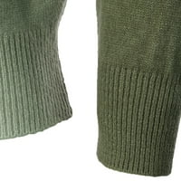 KPOPLK MENS COSY kabelski džemper s dugim rukavima okrugli vrat Pleteni pulover Jumper Army Green, L