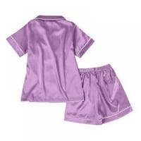 Oaktree Little Boys Girls Short Satin pidžama Postavite klasičnu svilu PJS Toddler Kids dječji odjeća