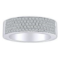Carat Okrugli bijeli prirodni dijamant Pet robni godišnjica vjenčani prsten za vjenčanje 14K čvrsta