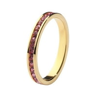 Muses Art Design Birtystone Weternity Band Prsten 18K Zlato, Modni prsten za slaganje sa kristalnim