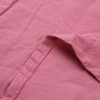Ženski vrhovi Ležerne prilike ljetne modne labave s kratkim rukavima s kratkim rukavima, ružičaste,