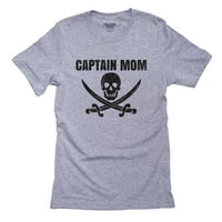 Kapetan Mama - lubanja i ukrštene - majčin dan poklon muške sive majice