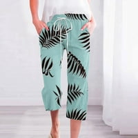 Gathrrgyp Capri pantalone plus veličina za žene, moda Žene Ležerne prilike cvjetne tiskane elastične
